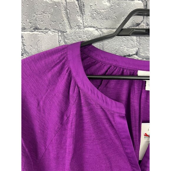 J. Jill Purple Knit Tunic Top Women’s 2X  Split Neck Casual Lightweight Blouse - Picture 4 of 8